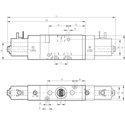 3/2 Solenoidové ventily, jedna strana magnetická scheme