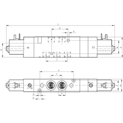 5/3 Solenoidové ventily scheme