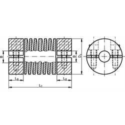 Samonastaviteľná spojka LA, L 66,67mm, priemer diery 12mm, ALU photo