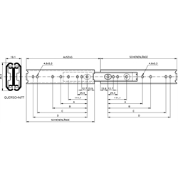 Pár vedenia Accuride DZ 0301, 610mm, pozinkované photo