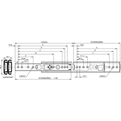 Vedenia Accuride DZ 0305, šírka 19,1mm, do 70kg, výsuv nad rozmer scheme