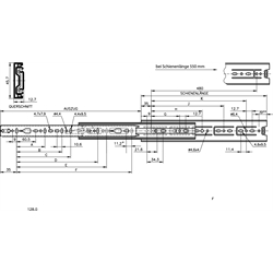 Pár vedenia Accuride DZ 3832, 550mm, pozinkované photo