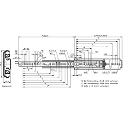 Kus vedenia Accuride DZ 9308, šírka 19,1mm, do 227kg, úplný výsuv, pozink scheme