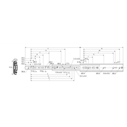 Vedenia Accuride DZ 7957, šírka 19,1mm, do 160kg, úplný výsuv scheme