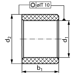 Klzné valc. ložiská, Termoplast EP22 TM, do 170°C scheme