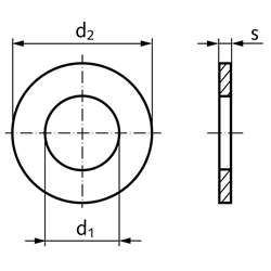 Podložka DIN EN ISO 7089 (DIN 125 A)   pre M10 (10,5x20,0x2,0mm)   nerez V4A photo