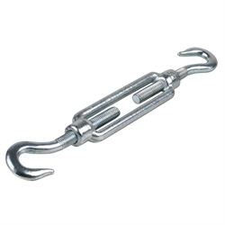 Turnbuckle DIN 1480 with 2 hooks thread M6 material S235 galvanized  photo