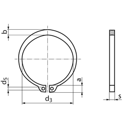 Poistný krúžok DIN 471 na hriadel  62mm photo