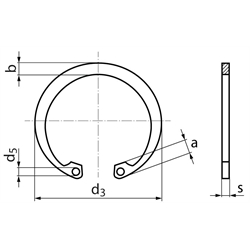 Poist. krúžky DIN472 pre diery scheme