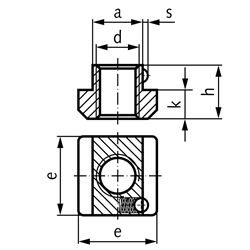 Matica s gulkou pre T-drážky DIN508 10mm, závit M8 , oceľ pevn. 10, čiernené photo