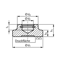 Oporné pätky DIN 6311, nerez scheme