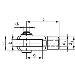 Vidlicové kĺby DIN 71752, nerez 1.4305 scheme