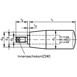 Otočné valcové rukoväte 598 scheme