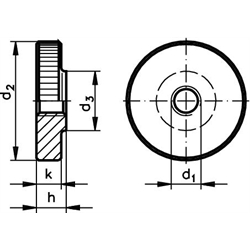 Ploché ryhované matice DIN 467, nerez scheme