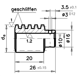 Duté šneky, osová vzdialenosť 22,62mm scheme