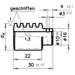 Duté šneky, osová vzdialenosť 25mm scheme