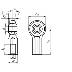 Thermoplasové kĺbové oká igubal® KCRM a KCLM scheme