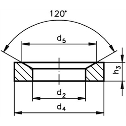 Kužeľové sedlo DIN6319, vnútorný Ø 42mm, oceľ potiahnutá PTFE photo