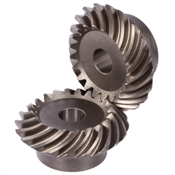 Bevel gear set   spiral toothed   module 2.5   number of teeth 19/19   i=1:1   material steel 16MnCr5   teeth hardened   bore 20mm photo