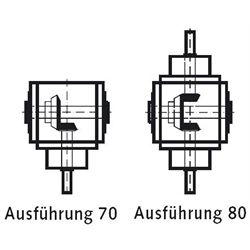 Kužeľové prevodovky, typ KU/I, model H, 4:1 scheme