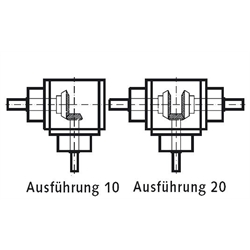 Kužeľové prevodovky, typ KU/I, model K, 3:1 scheme
