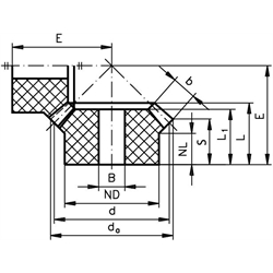 Kužeľové koleso, modul 0,5 ,16z, i=1:1, odliate z polyacetalu photo