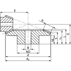 Kužeľové koleso, modul 5, 45z, i=3:1, oceľ photo