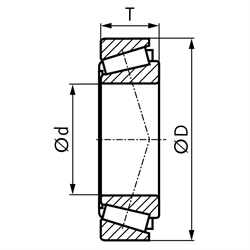 Kuželíkové ložiská MAEDLER, vnút. priemer 15 - 50mm scheme