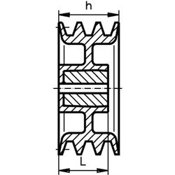 Klin. remenica, profil A(13) a SPA, 3drážky, nom. Ø 125mm, hlinníková zliatina  s výstužou náboja z liatiny photo