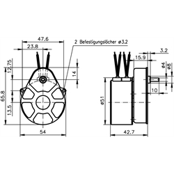 Malé prevodové motory CRO, verzia A, 230 V, do 0,5 Nm scheme