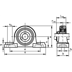 TUCP stojan. ložiská nerez, teleso termoplast, biele scheme