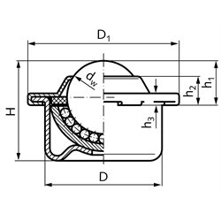 Guličkové rolne, plechové, typ 363, nerez scheme