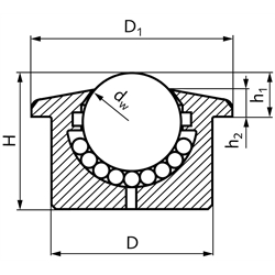 Guličkové rolne, celokovové, typ 367, nerez scheme