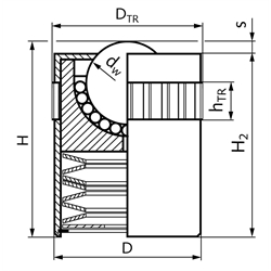 Guličkové rolne, celokovové, typ 374, valcové, odpružené scheme