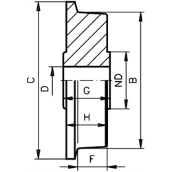 Kladky z polyamidu s 1str. prírubou scheme