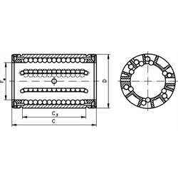 Lineárne ložisko KB-3, s krytmi, Ø 50mm photo