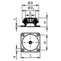 Bezpečnostné pätky,    D = 101mm   H = 40mm   závit M12   štvorcové photo