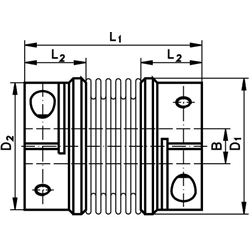 Kovová vlnovcová spojka MBK, krátke , priemer diery 5mm, Ø 18,2mm photo