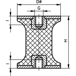 Kovovo-gumové tlmiče CT scheme