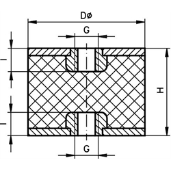 MGI gumový tlmič (silent block), Ø 10mm, vnút. závit M4x4 photo