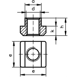 Matica pre T-drážky DIN508 20mm, závit M16 , oceľ pevn. 10, čiernené photo