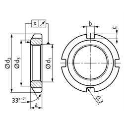 Poistná matica DIN 70852, pozink. scheme