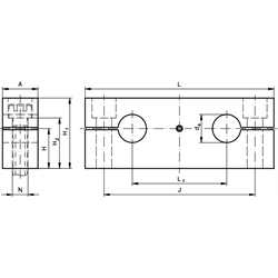 Presné dvojité uchytenia hriadela GWD-3, ISO serie 1 scheme