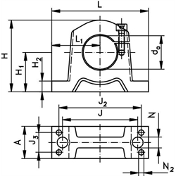 Presné uchytenia hriadela GW, ISO serie 3 scheme