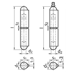 Pánty M128, rozoberateľné, pre zváranie scheme