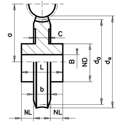 Šnekové koleso, modul 1,5 ,50z, 2závitové, bronz, P photo