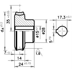 Šnekové kolesá, osová vzdialenosť 35mm scheme