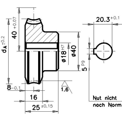 Šnekové kolesá, osová vzdialenosť 40mm scheme