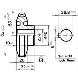 Presné šnekové koleso pre osovú vzdialenosť 53mm, i=15 ,30z photo