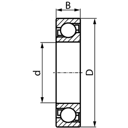 SKF Valivé ložiská s kosouhlým stykom, vnút. priemer 10 - 30mm scheme